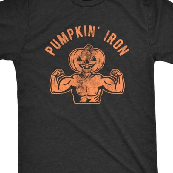 Tops - Pumpkin Iron Shirt, Pumpkin Shirt, Halloween Shirt Men, Funny Halloween Shirt